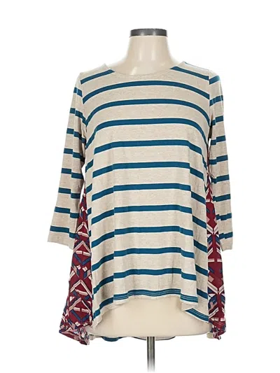 Pre-owned Puella 3/4 Sleeve Top Ivory Boatneck Tops In White