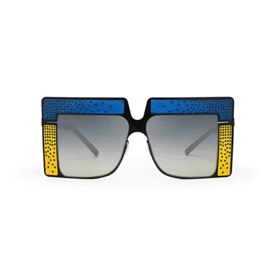 Pre-owned Pugnale Cascata Sunglasses Heritage Collection Pungale Fashion Design Style Unique In Blue