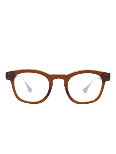 Pugnale Nelson Round-frame Glasses In Brown