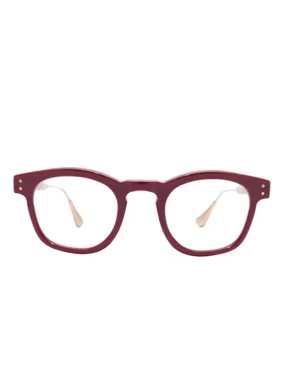Pugnale Nelson Round-frame Glasses In Red