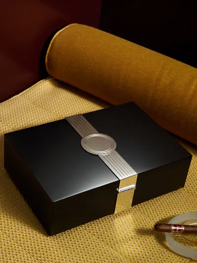 Puiforcat 1930 Sterling Silver And Sycamore Cigar Humidor Case (150 Cigars)  Abask Luxury Gift In Black