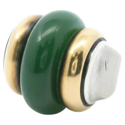 Pre-owned Puiforcat Art Deco Silver Ring With Green Jade, Circa 1930s, France