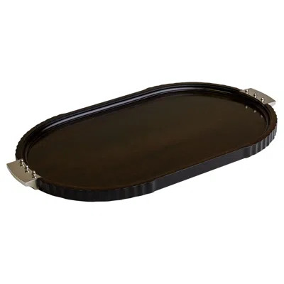 Pre-owned Puiforcat Art Deco Style Rosewood & Silver Plate Tray In Multi