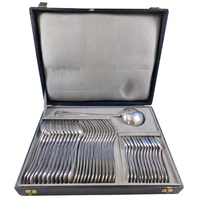 Pre-owned Puiforcat Bougainville By  Sterling Silver Flatware Set Service 37 Pcs In Box
