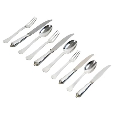 Pre-owned Puiforcat Cutlery Flatware Set Art Deco Sully Sterling Silver