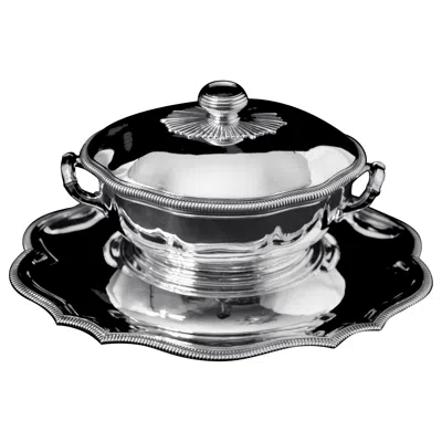 Pre-owned Puiforcat (hermes) - 4pc. Antique French 950 Sterling Silver Covered Soup Tureen In Black