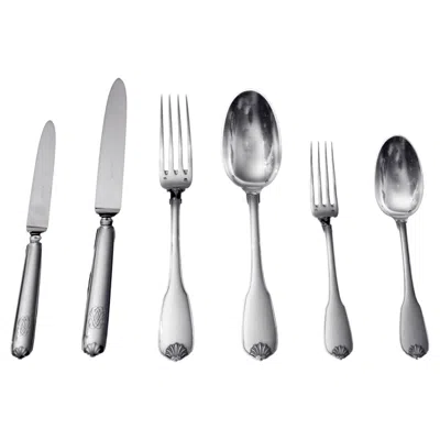 Pre-owned Puiforcat (hermes) - 70pc. Antique French Sterling Silver Flatware Set + Chests