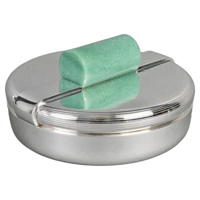 Pre-owned Puiforcat Jean E.  Modernist Art Deco Box Centerpiece Sterling Silver Jadeite