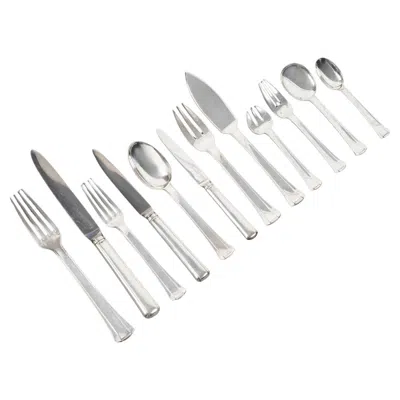 Pre-owned Puiforcat Jean  Art Deco Cutlery Flatware Papyrus Dinard Sterling Silver 166 Pces