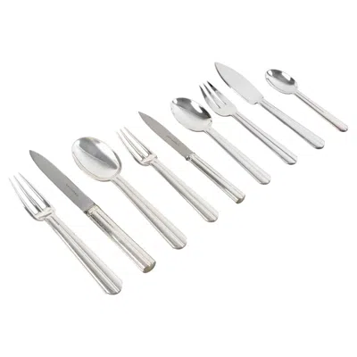 Pre-owned Puiforcat Jean  - Art Deco Cutlery Flatware Set Chantaco Plated Silver 80 Pieces