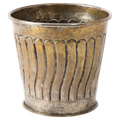 Pre-owned Puiforcat Large Silver Plated Vessel In The Manner Of , France 1940's In Brown