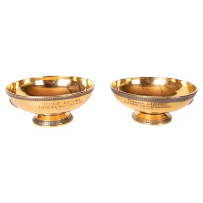 Pre-owned Puiforcat Pair Of Puirforcat Silver And Gold-plated Glasses, Signed And Sealed In Brown