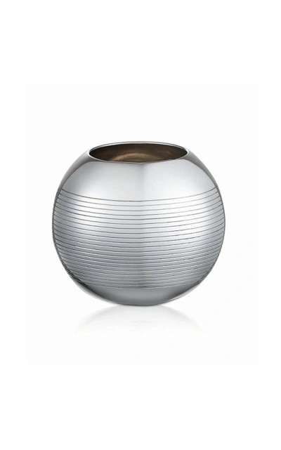 Puiforcat Petanque Medium Silver-plated Vase In Gray