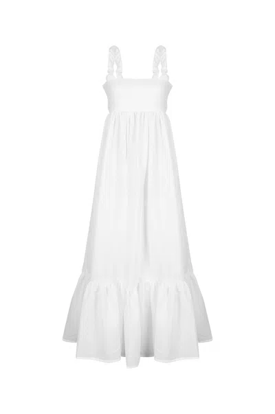 Puka Women's White Seersucker Bonito Dress