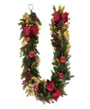 Puleo 10" Pre-lit Battery-operated Adorned Garland In Multi