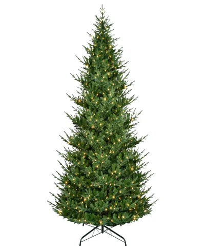Puleo 12' Pre-lit Artificial Hillside Spruce Tree In Green