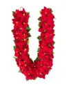 Puleo 12" Pre-lit Artificial Poinsettia Garland In Red