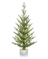 Puleo 2' Pre-lit Artificial Potted Arctic Fir Tree In Green
