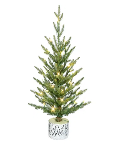 Puleo 2' Pre-lit Artificial Potted Arctic Fir Tree In Green