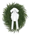 Puleo 22" Artificial Cypress Christmas Wreath With Bow In Green