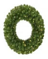 Puleo 24" Pre-lit Artificial Christmas Wreath In Green
