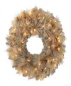 Puleo 24" Pre-lit Battery-operated Wreath In Gold