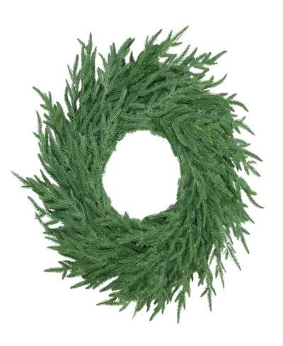 Puleo 24" Soft Unlit Artificial Christmas Wreath In Green