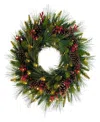 Puleo 26" Pre-lit Artificial Adorned Christmas Wreath In Green