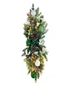 Puleo 28" Pre-lit Adorned Banister Swag In Green