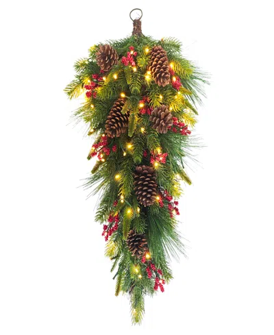 Puleo 28" Pre-lit Artificial Adorned Banister Swag In Multi