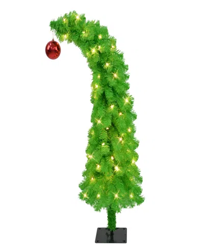 Puleo 4' Pre-lit Artificial Whimsical Christmas Tree In Green