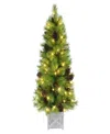 Puleo 4.5' Pre-lit Artificial Arkansas Pine Potted Tree In Green