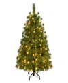 Puleo 4.5' Pre-lit Artificial Colorado Pine Christmas Tree With Dual Function Led Lights In Green