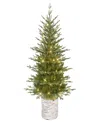 Puleo 4.5' Pre-lit Artificial Potted Arctic Fir Tree In Green