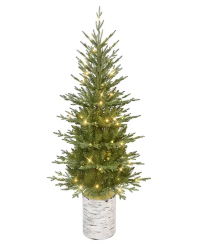 Puleo 4.5' Pre-lit Artificial Potted Arctic Fir Tree In Green