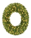 Puleo 48" Pre-lit Artificial Utah Spruce Wreath With Warm White Led Lights In Green