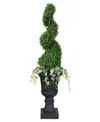 Puleo 52" Topiary Spiral Boxwood Artificial Tree In Green
