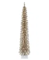 Puleo 6' Pre-lit Artificial Alpine Pencil Tree In Gold