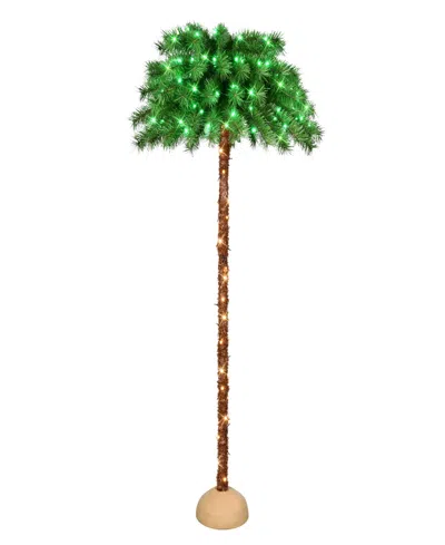 Puleo 6' Pre-lit Artificial Palm Tree In Green