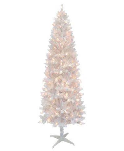 Puleo 6' Pre-lit Carson Artificial Pine Tree In White