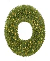Puleo 60" Pre-lit Artificial Utah Spruce Wreath With Warm White Led Lights In Green