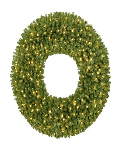 Puleo 60" Pre-lit Artificial Utah Spruce Wreath With Warm White Led Lights In Green