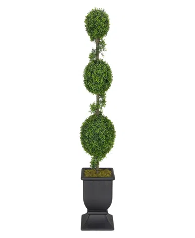 Puleo 60" Topiary Triple Ball Boxwood Artificial Tree In Green