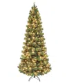 Puleo 6.5' Pre-lit Artificial Oklahoma Pine Tree In Green