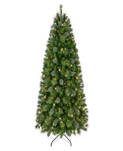 Puleo 6.5' Pre-lit Slim Teton Pine Artificial Christmas Tree In Green