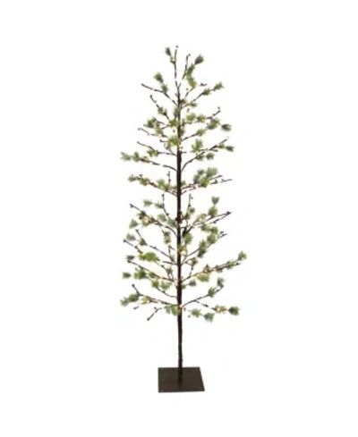 Puleo International 6 Ft. Red Berry Led Artificial Tree With 240 White Twinkle Light In Green