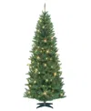 Puleo 7' Pre-lit Carson Artificial Pine Tree In Green