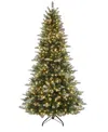 Puleo 7.5 Ft. Pre-lit Glistening Acadia Spruce Artificial Christmas Tree In Green