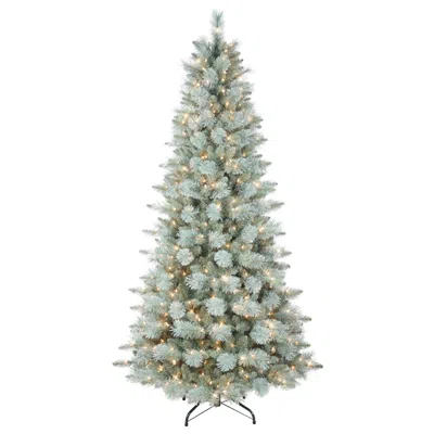 Puleo 7.5-ft. Stratford Pine Tree With 500 Clear Lights & Stand In Blue