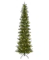 Puleo 7.5' Pre-lit Artificial Slim Mountain View Spruce Tree In Green